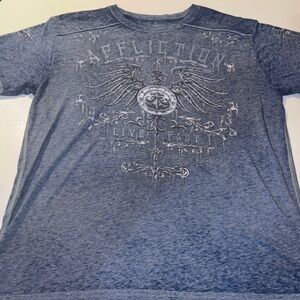 Affliction Men's Heather Blue Graphic Tee